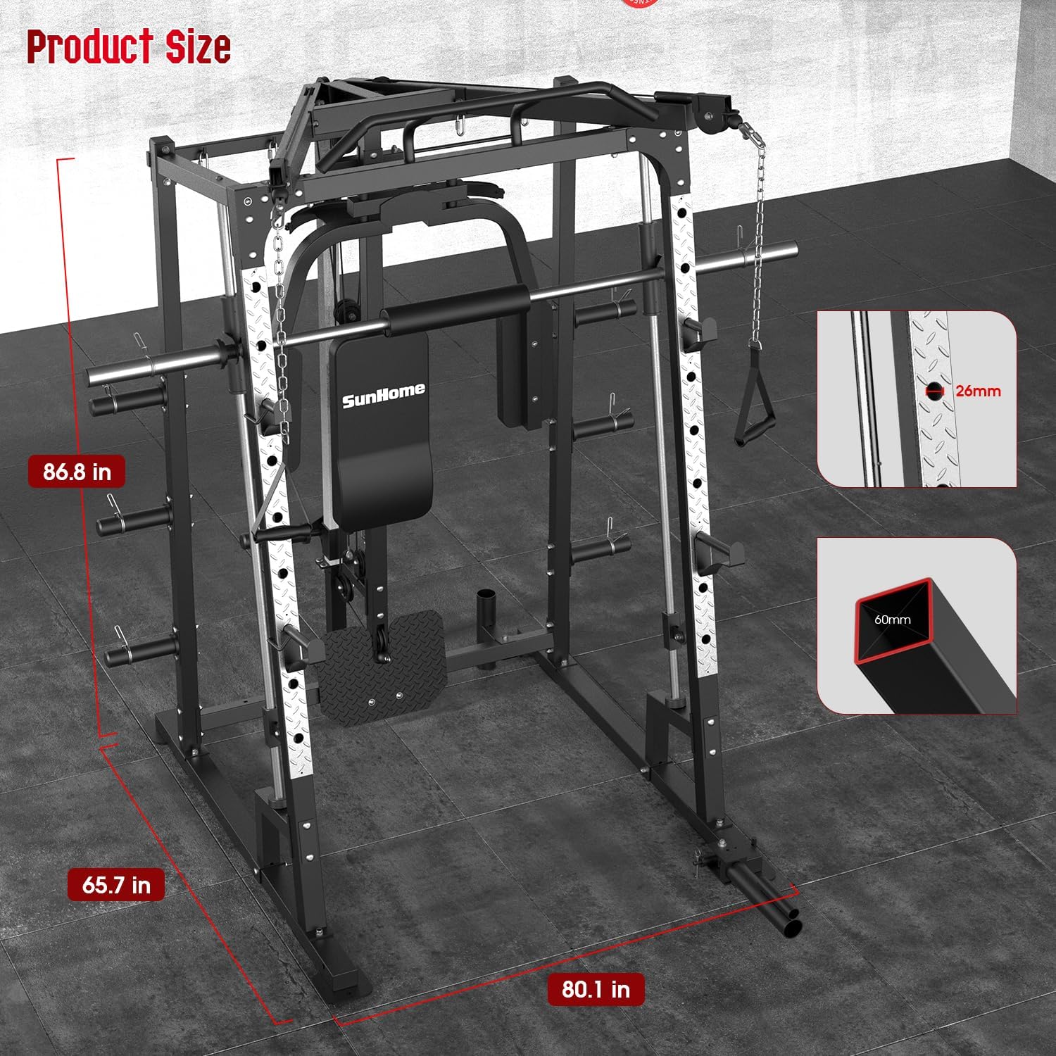 Силовая клетка Smith Machine,  – обзор и цена Lat Pulldown Cable