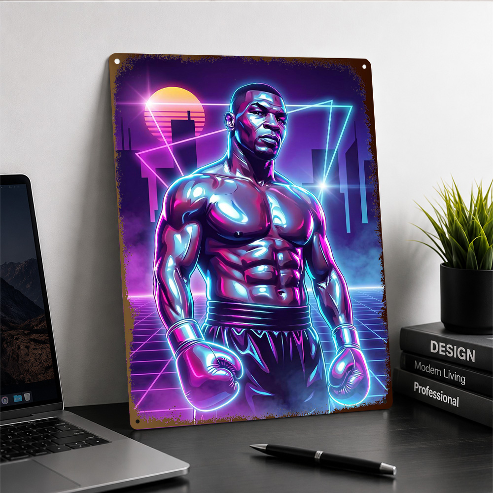 Постер с текстурой металла, из – обзор и цена Home Gym Neon Sign
