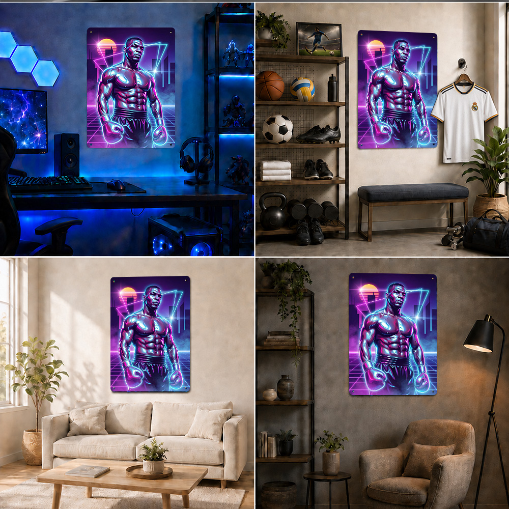 Постер с текстурой металла, из – обзор и цена Home Gym Neon Sign